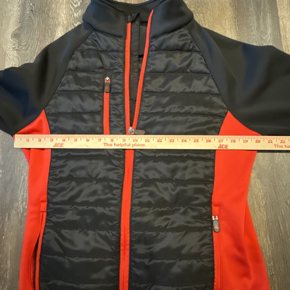Royal Awesome Men's M Golf Jacket Black Red Hybrid 1 Pocket Missing Zipper - Picture 11 of 13